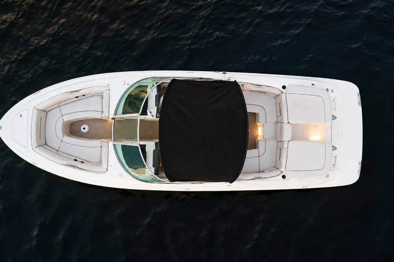 Slide: The Image of Overhead view of 2006 Sea Ray 270 SLX boat on water. - 4