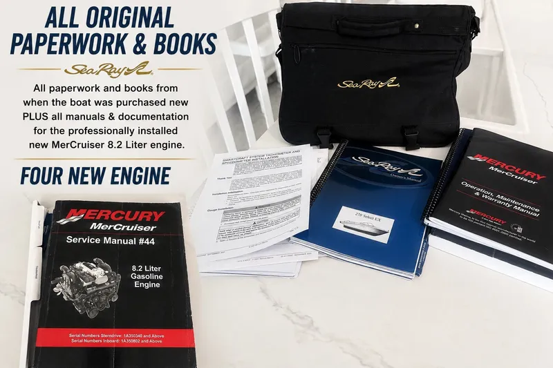Slide: The Image of Original paperwork and manuals for 2006 Sea Ray 270 SLX with MerCruiser 8.2L engine. - 42