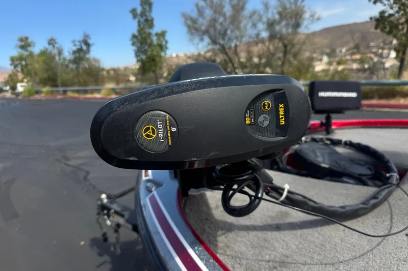 Slide: The Image of Close-up of a 2018 Nitro Z18 boat with Ultrex i-Pilot trolling motor. - 9