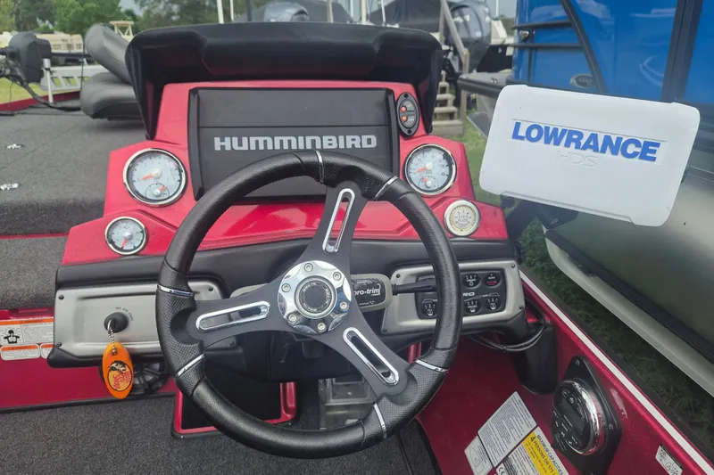 Slide: The Image of Dashboard of a 2021 Nitro Z20 boat with Humminbird and Lowrance electronics. - 16