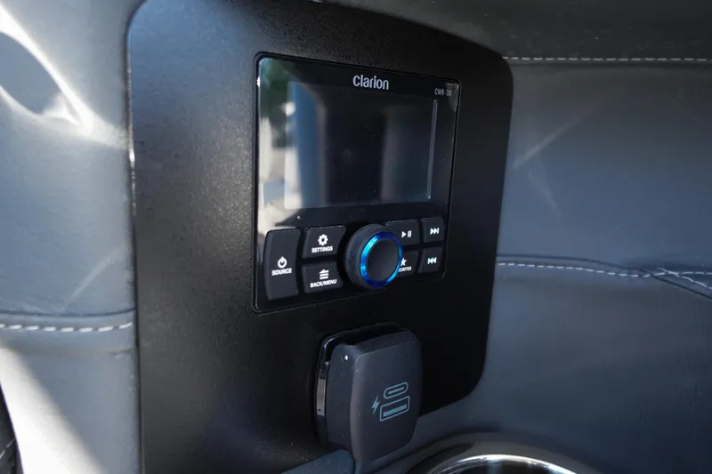 Slide: The Image of Clarion audio system in 2026 Chaparral 270 OSX boat interior. - 68