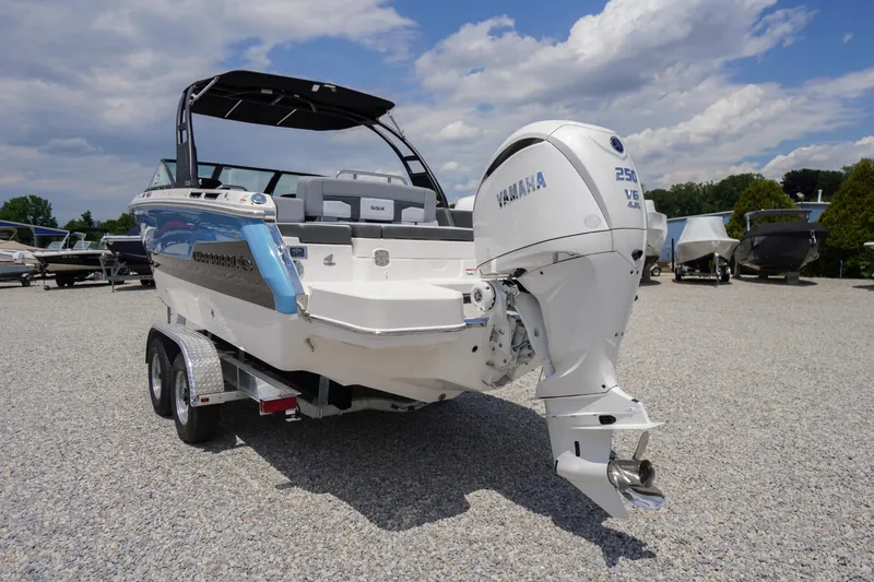 Slide: The Image of 2026 Chaparral SSX 4 boat with Yamaha 250 V6 engine on a trailer. - 69