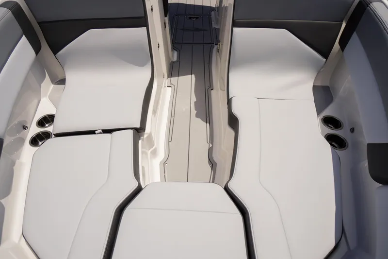 Slide: The Image of 2026 Chaparral SSX 4 boat interior with sleek seating and modern design. - 8