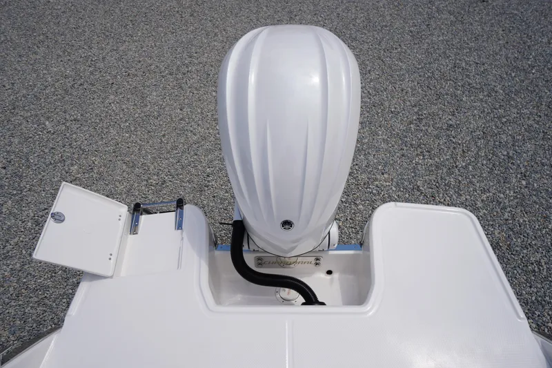 Slide: The Image of 2026 Chaparral SSX 4 boat engine and swim platform, top view. - 67