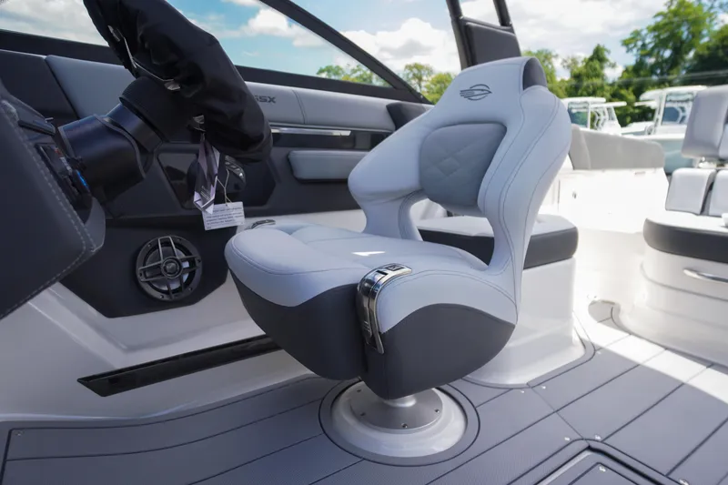 Slide: The Image of Luxury seating in 2026 Chaparral SSX 4 boat cockpit, featuring modern design and comfort. - 28