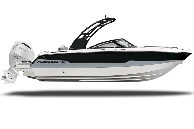 The Image of 2027 Chaparral SSX 4 boat with sleek design and Yamaha outboard motor. - 0