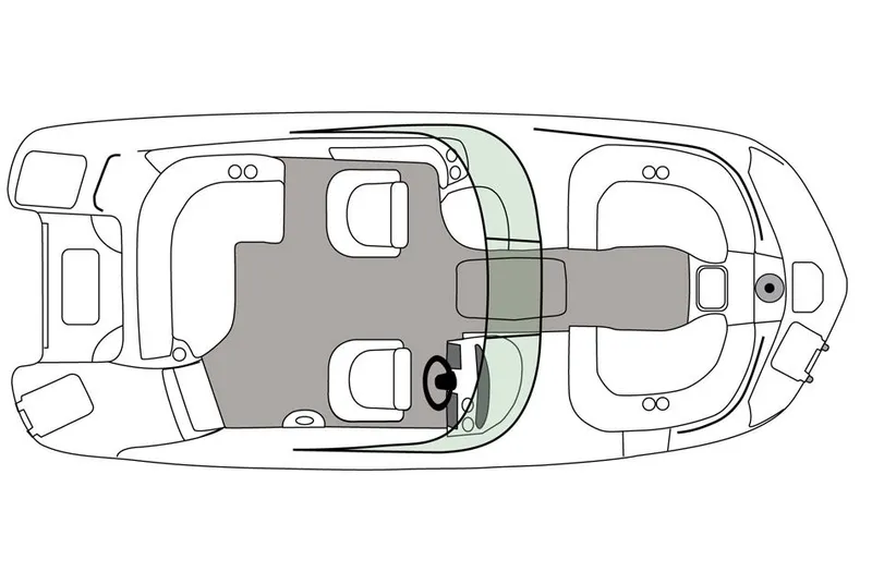 Slide: The Image of Manufacturer Provided Image: Top view layout of 2015 Hurricane SunDeck 2200 DC OB boat. - 15