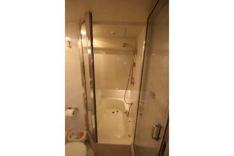Slide: The Image of Bathroom with shower in 1996 Bayliner 3988 Command Bridge Motoryacht. - 48