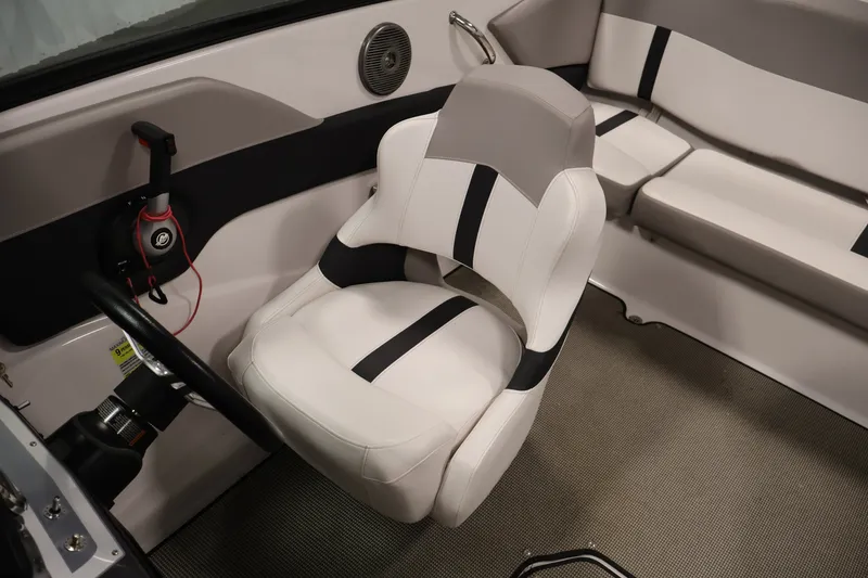 Slide: The Image of Interior of 2017 Four Winns H190 boat with white and gray seating. - 27