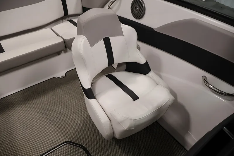 Slide: The Image of 2017 Four Winns H190 boat interior with white and gray seating. - 33