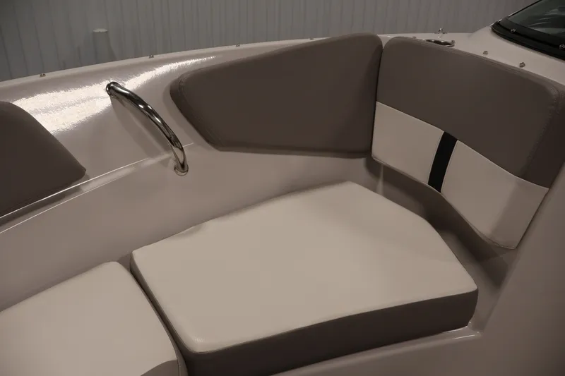 Slide: The Image of Interior seating of 2017 Four Winns H190 boat, featuring cushioned seats and a sleek design. - 15