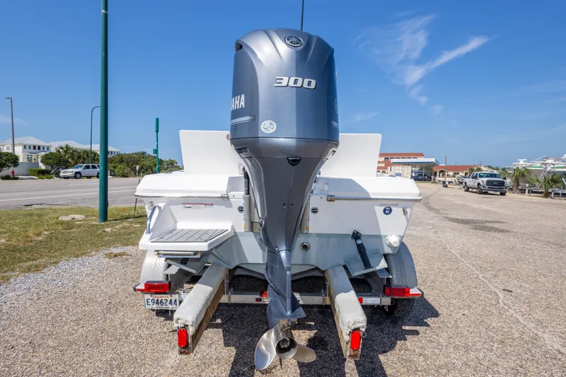 Slide: The Image of 2012 Everglades 243 Center Console boat with Yamaha 300 engine on trailer. - 12