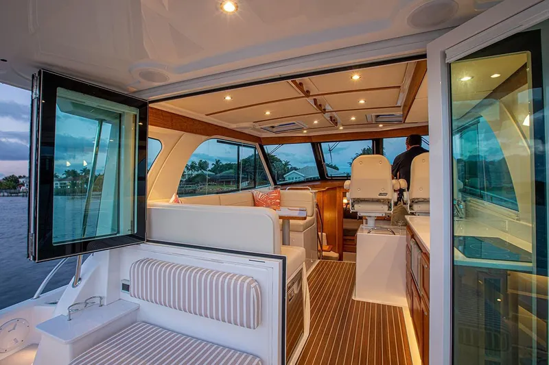 Slide: The Image of Manufacturer Provided Image: Luxurious interior of 2026 Back Cove 39O yacht with elegant seating and modern design. - 4