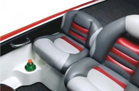Slide: The Image of The image shows two padded seats in a boat with red and gray accents. - 3