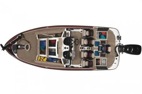Slide: The Image of Overhead view of a 2011 Nitro Z9 CDC boat with multiple seats and storage compartments. - 5