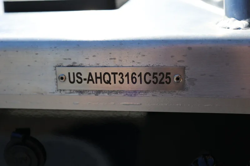 Slide: The Image of 2025 Thunder Jet 200 Luxor boat identification plate with serial number. - 9