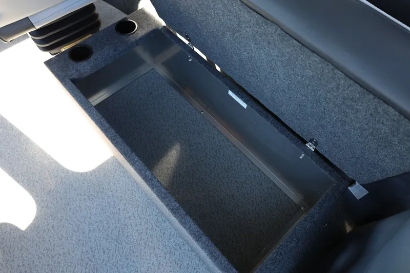 Slide: The Image of Open storage compartment in 2025 Thunder Jet 200 Luxor boat interior. - 38