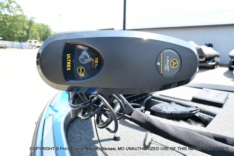 Slide: The Image of Close-up of a Minn Kota Ultrex trolling motor on a Nitro Z21 Pro boat. - 29