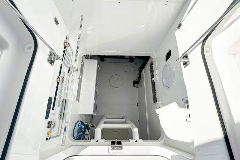 Slide: The Image of Interior view of 2027 HCB 48 Campeon boat, showcasing sleek design and modern features. - 24