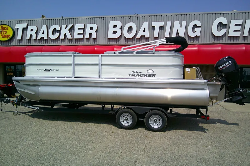 Slide: The Image of 2026 Sun Tracker Party Barge 20 DLX pontoon boat at Tracker Boating Center. - 90