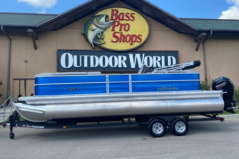 The Image of 2026 Sun Tracker Party Barge 24 XP3 pontoon boat at Bass Pro Shops. - 0