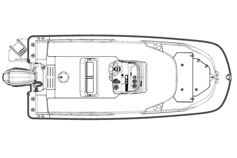 Slide: The Image of Manufacturer Provided Image: Top view of 2018 Boston Whaler 170 Montauk boat layout. - 13
