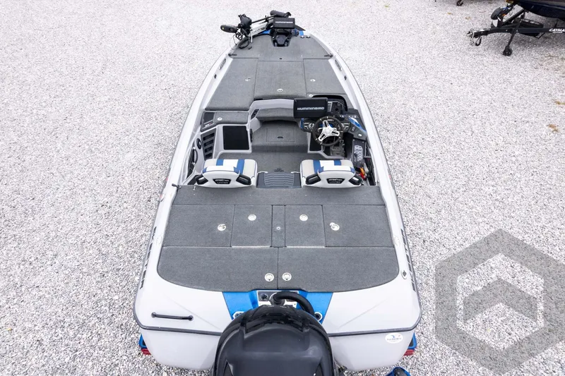 Slide: The Image of 2020 Skeeter FXR20 Limited boat, top view, showcasing spacious deck and seating. - 38
