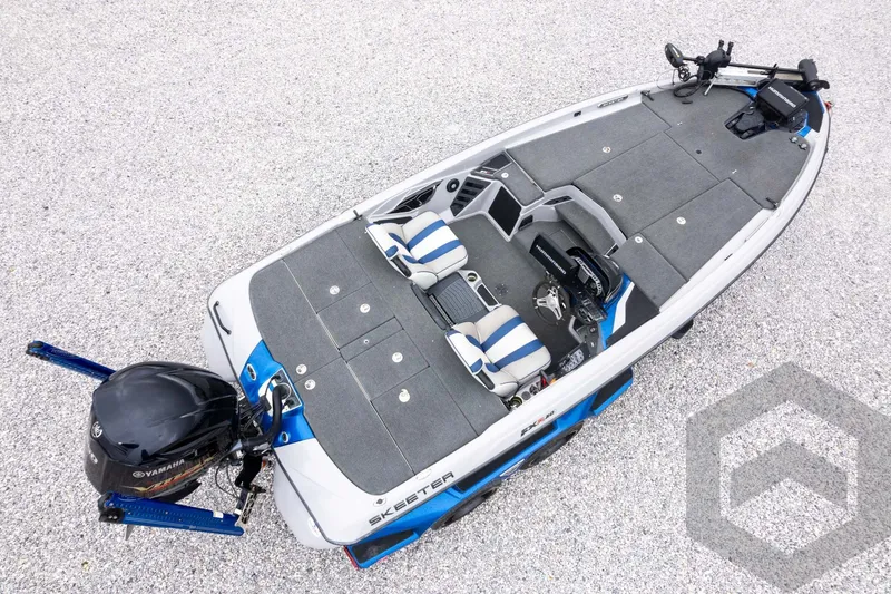 Slide: The Image of 2020 Skeeter FXR20 Limited fishing boat with Yamaha engine, aerial view. - 37