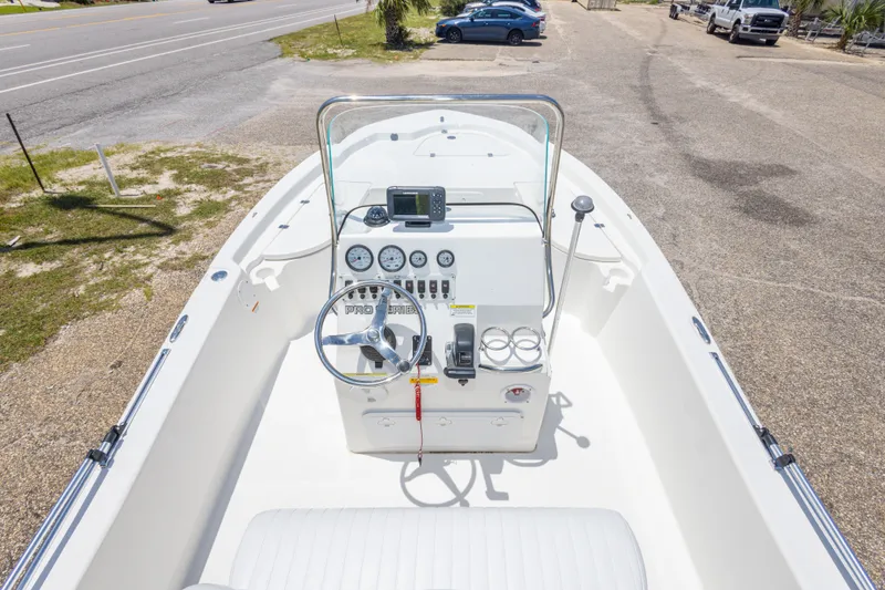 Slide: The Image of 2012 Sea Fox 180 Viper boat interior with steering console and gauges. - 21