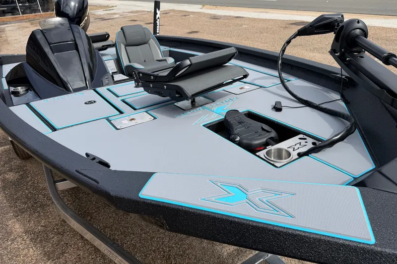 Slide: The Image of 2027 Xpress H18C Crappie boat with sleek design and advanced fishing features. - 6