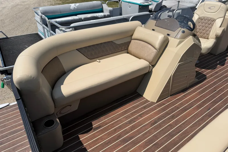 Slide: The Image of Luxurious seating on 2019 Crest II 230 SL pontoon boat with elegant design. - 5