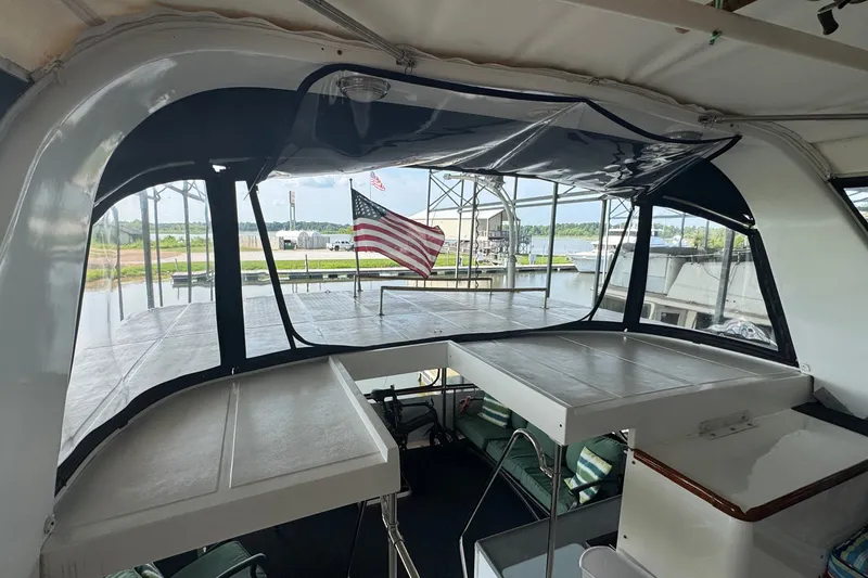 Slide: The Image of Enclosed Flybridge Looking Aft - 16