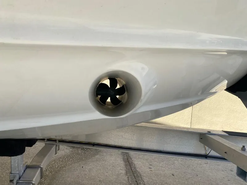 Slide: The Image of Close-up of a bow thruster on a Crownline 310 CRX boat. - 3