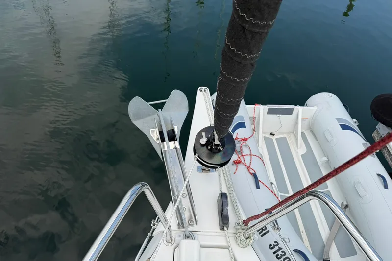 Slide: The Image of Jeanneau Sun Odyssey 349 Performance 2022 sailboat with anchor and inflatable dinghy. - 52