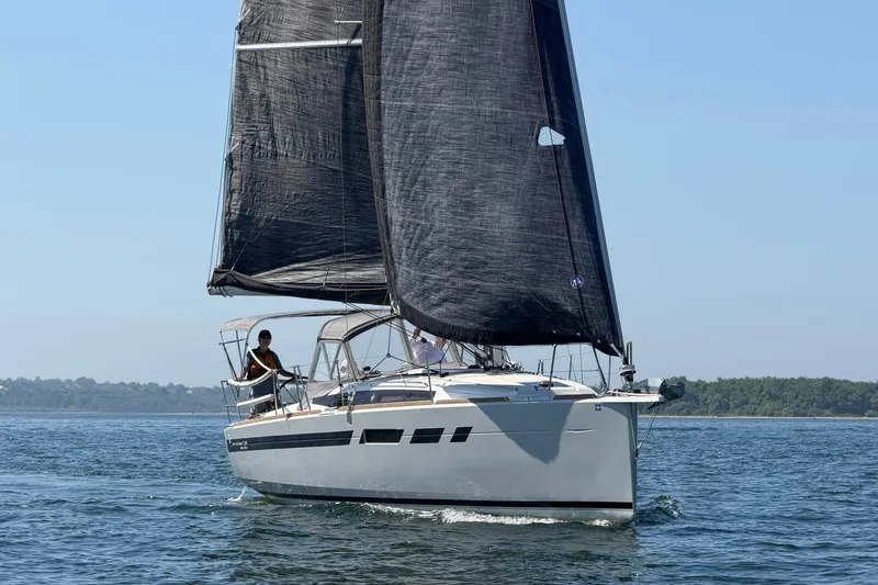 Slide: The Image of 2022 Jeanneau Sun Odyssey 349 Performance sailing on open water. - 19