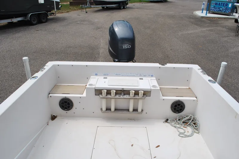 Slide: The Image of 1988 Grady-White Overnighter 20 boat interior with Yamaha 150 outboard motor. - 8