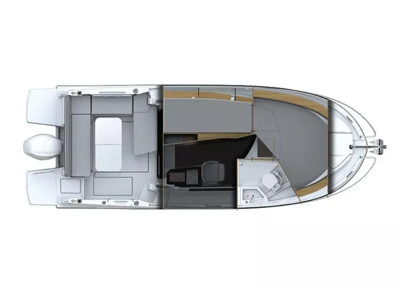 Slide: The Image of Manufacturer Provided Image: Top view layout of 2026 Beneteau Antares 8 Fishing boat, showcasing interior design. - 8