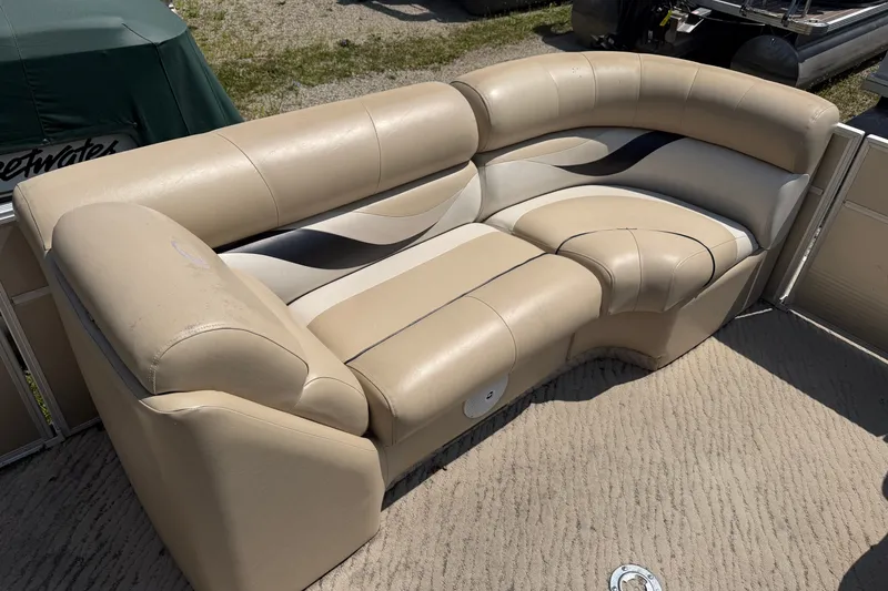 Slide: The Image of Beige leather seating on a 2012 Crest 230SLR Classic boat. - 4