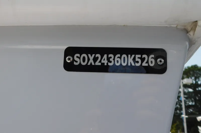 Slide: The Image of Hull identification number on 2026 Pair Customs 24 Center Console DV Offshore boat. - 48