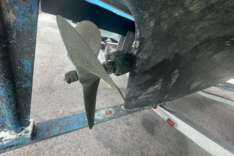 Slide: The Image of Propeller of 1996 Rosborough Seaskiff 22 Wheelhouse Inboard, showing wear and marine growth. - 7