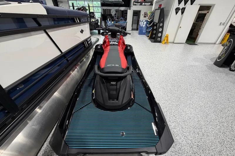 Slide: The Image of 2026 Yamaha WaveRunner VX Deluxe in showroom, featuring sleek design and vibrant colors. - 3