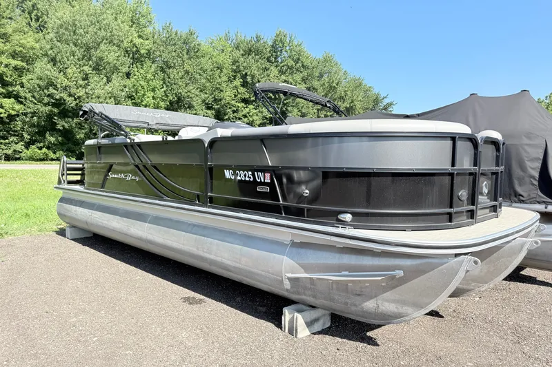 Slide: The Image of 2023 South Bay S224RS pontoon boat parked on a sunny day. - 3