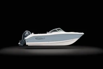 Slide: The Image of 2027 Robalo R207 Dual Console boat with sleek design and powerful engine. - 12