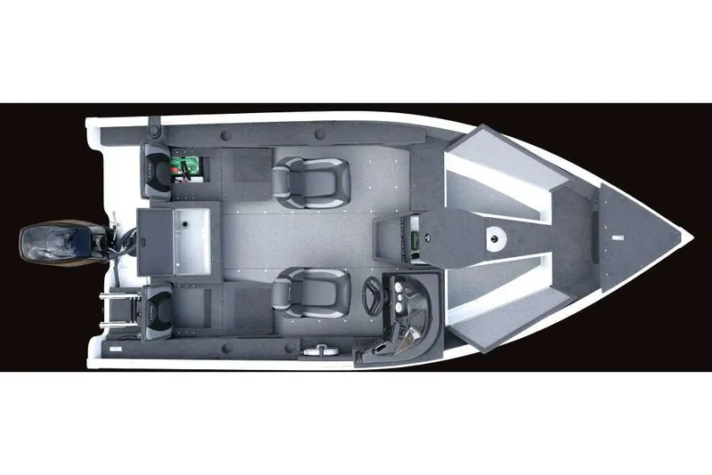 Slide: The Image of Manufacturer Provided Image: Top view of a 2020 Lund 1675 Adventure SS fishing boat layout. - 26