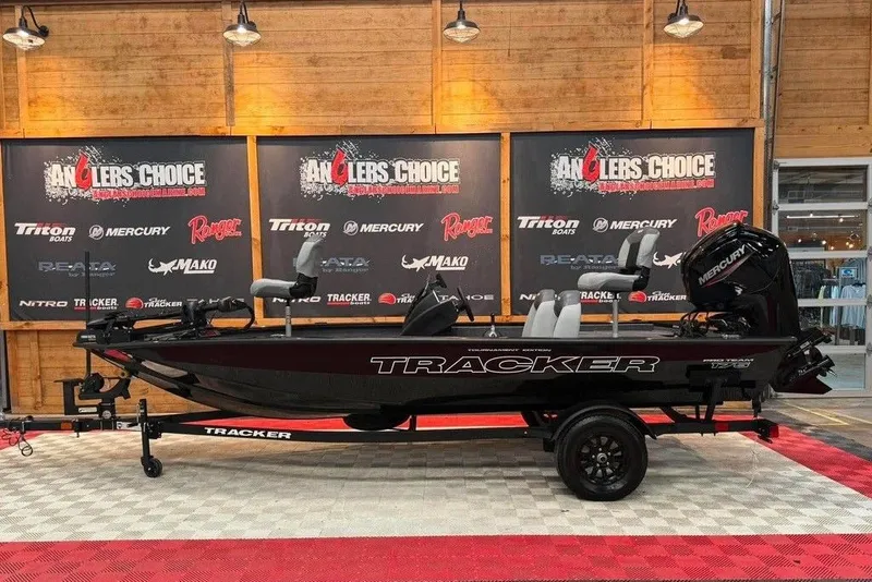 The Image of 2027 Tracker Pro Team 175 boat displayed at Anglers Choice event. - 0