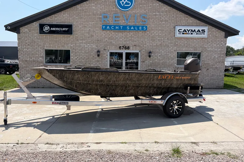 The Image of 2026 Excel 1651 River Warrior boat on trailer at Revis Yacht Sales. - 1