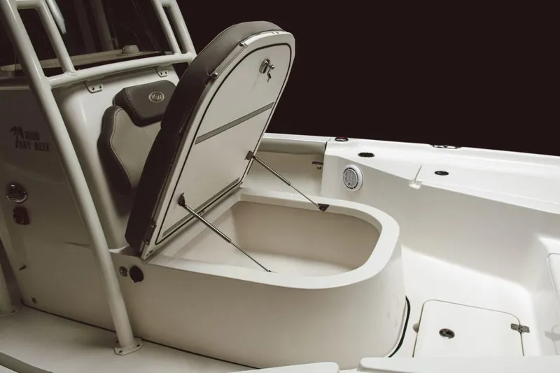 Slide: The Image of Manufacturer Provided Image: Key West 250 Bay Reef 2026 with open storage compartment lid. - 32