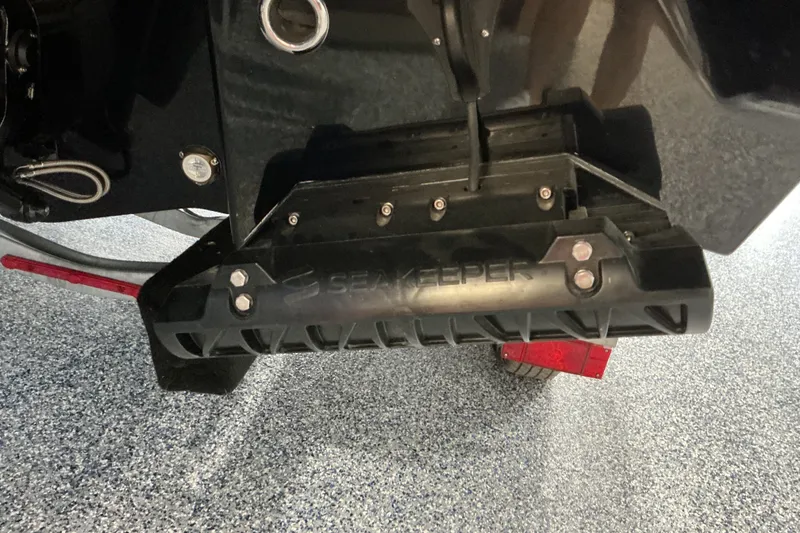 Slide: The Image of Close-up of Seakeeper stabilizer on 2027 Monterey Elite 25 SD boat. - 8