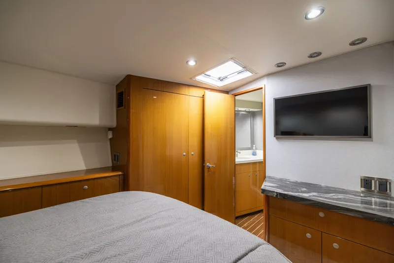 Slide: The Image of Luxurious cabin interior of 2001 Viking 55 Convertible yacht with modern amenities. - 41