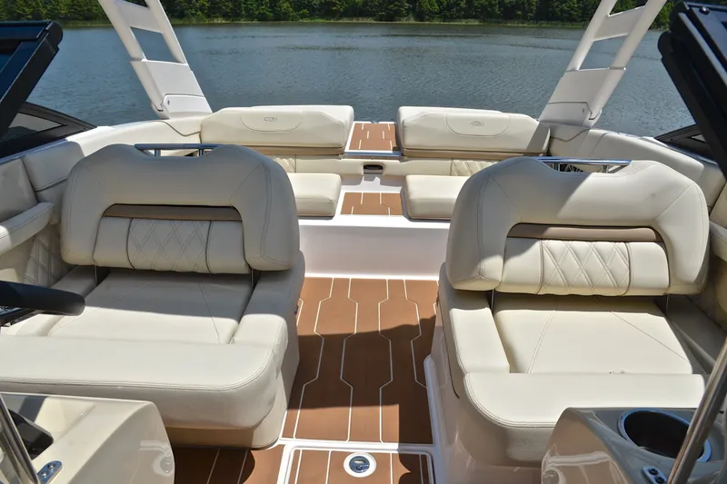 Slide: The Image of Luxurious interior of 2020 Regal LS2 Surf boat with plush seating and elegant design. - 23